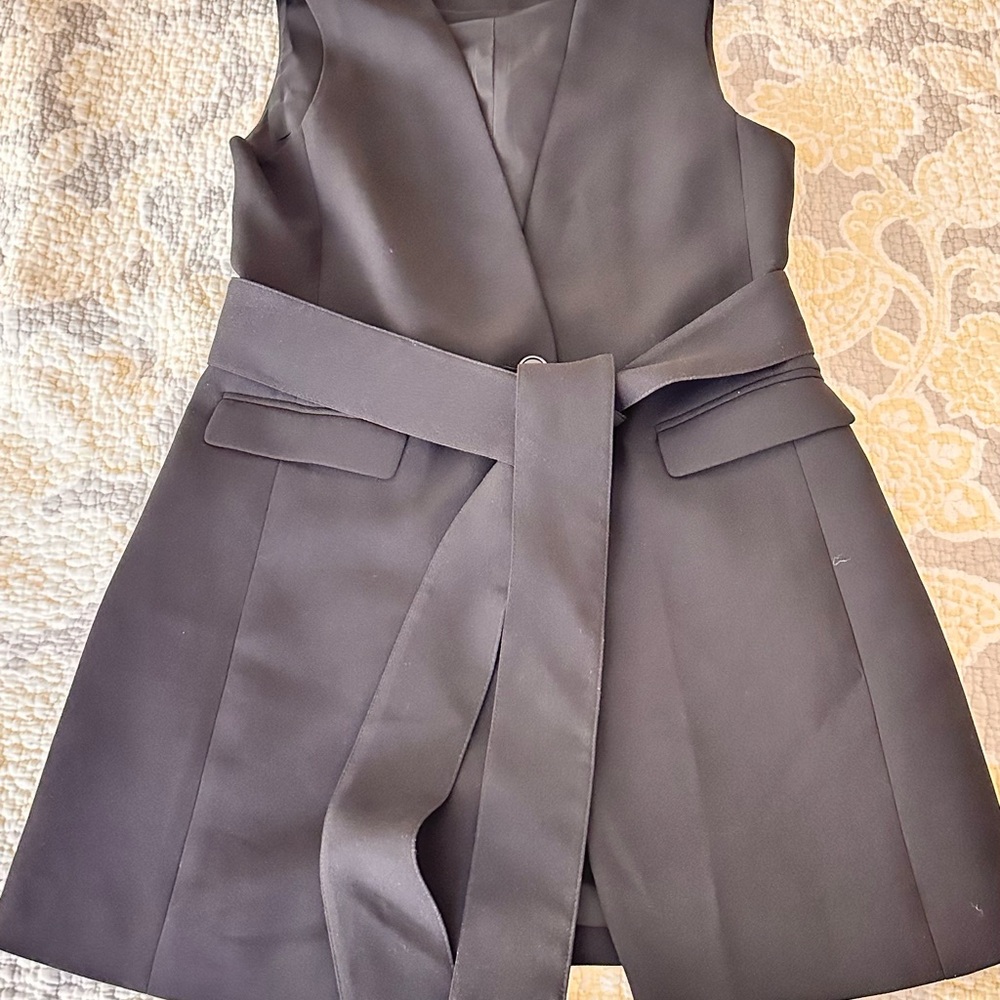 J. Crew Black Vest with Belt